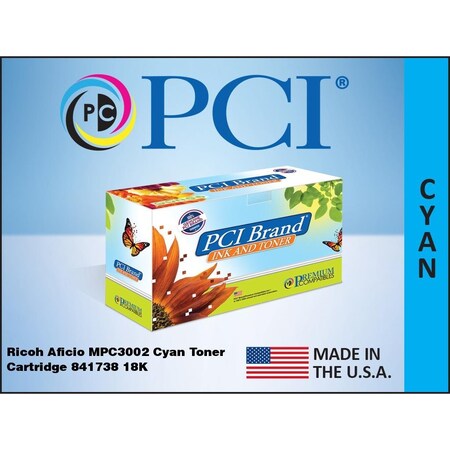 Pci Ricoh Aficio Mpc3002 Cyan Toner Ctg 18K 841738-PCI